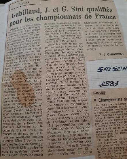 1ERE QUALIF CHAMPIONNAT DE FRANCE SENIORS 1981
