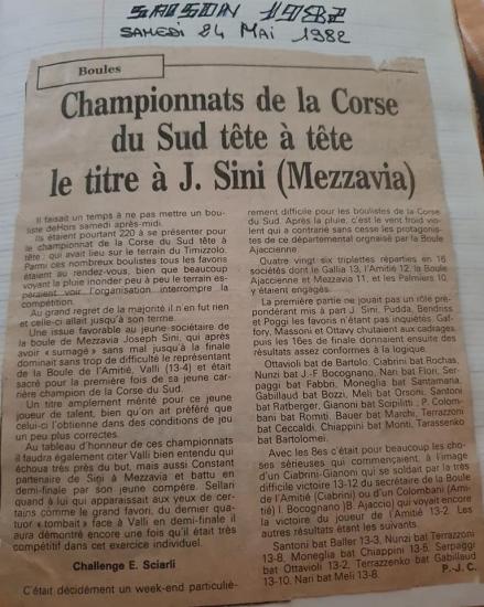 CHAMPION DE CORSE SUD INDIVIDUEL 1982